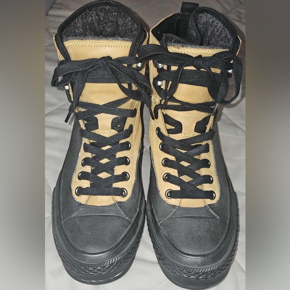 Converse Black and Tan High-Top Boots - Picture 1 of 7